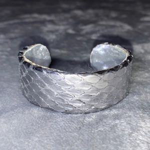 Ted Rossi Silver Python Cuff Bracelet